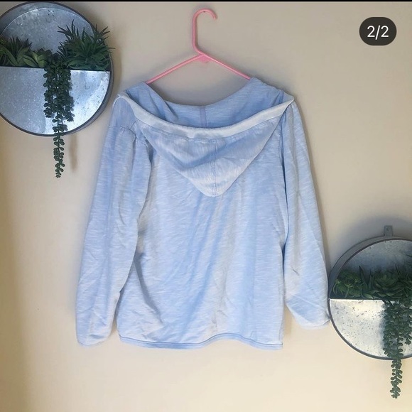 Lightweight Baby Blue Hooded Pullover- Oversized - Picture 2 of 2